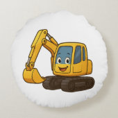 Schattig geel graaiontwerp op rond kussen (Achterkant)