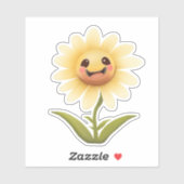 Schattig geel Happy Flower Sticker (Vel)