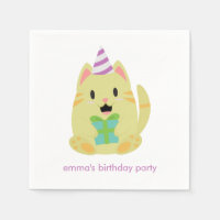 Schattig geel kat Birthday