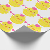 Schattig geel rubber eend wrapping papier (Hoek)