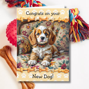 Schattig gefeliciteerd met je nieuwe cockerspaniël kaart