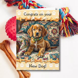 Schattig Gefeliciteerd met je nieuwe Ierse Setter Kaart