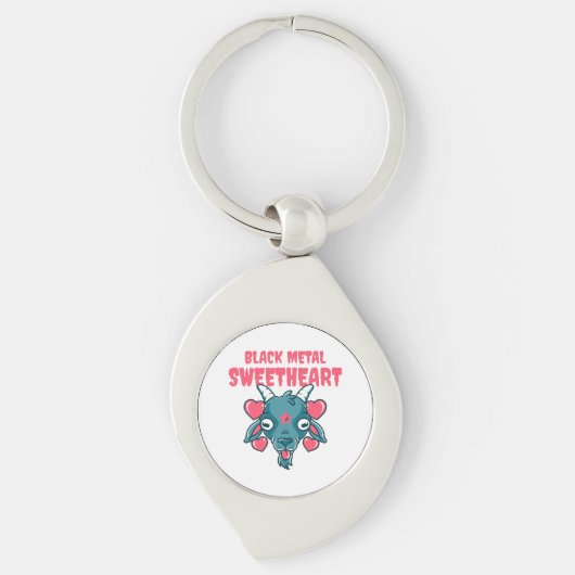 schattig geitenkop baphomet sleutelhanger (Voorkant)