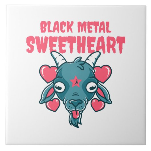 schattig geitenkop baphomet tegeltje (Voorkant)