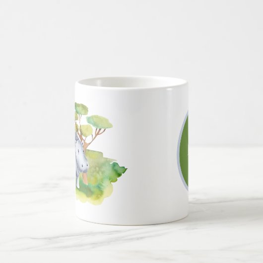 schattig gek hippo dame tekst toevoegen koffiemok (Center)