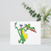 schattig gekke tekenfilm met trekdraak briefkaart (Staand voorkant)