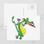 schattig gekke tekenfilm met trekdraak briefkaart (Voorkant / Achterkant)