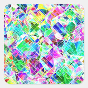 Schattig gekleurd fragmenten ontwerp vierkante sticker