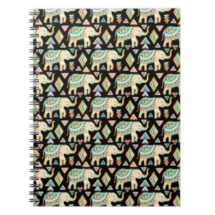 Schattig gekleurd Indische olifanten patroon Notitieboek