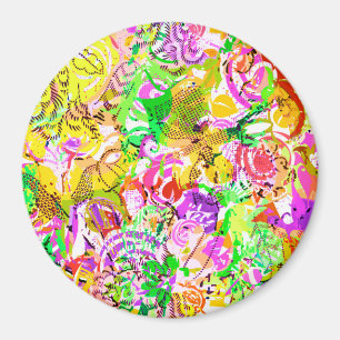 Schattig gekleurd lente abstract bloemmotief magneet