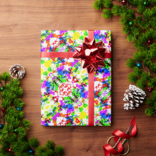 Schattig gekleurd spatverf ontwerp cadeaupapier