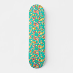 Schattig gekleurd vintage paisley patroon skateboard