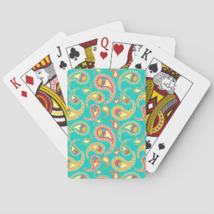 Schattig gekleurd vintage paisley patroon speelkaarten