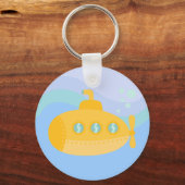 Schattig gele onderzeeboot onderwater sleutelhanger (Voorkant)