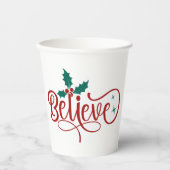 Schattig 'Geloof' Kerstmis Papieren Bekers (Voorkant)