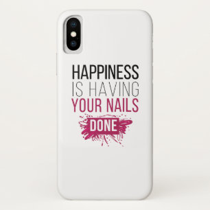 Schattig geluk is je nagels laten doen iPhone x hoesje