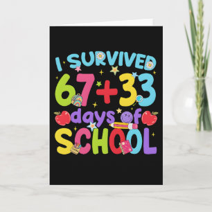 Schattig gelukkig 100 dagen school eerste dag van kaart