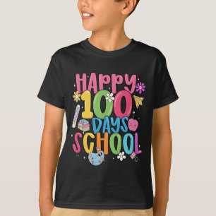 Schattig gelukkig 100 dagen school eerste dag van t-shirt