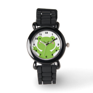 Schattig gelukkig groen kikker genummerd polshorlo horloge