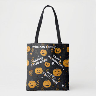 Schattig Gelukkig Halloween Pompoen Modern Draagtas
