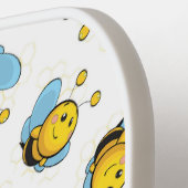 Schattig gelukkig hommel patroon wit pickleball paddle (Links Detail)