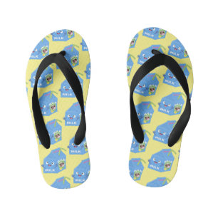 Schattig gelukkig melkpak karakter cartoon kinder teenslippers