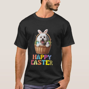 Schattig Gelukkig Pasen Hond Konijnenoren Mand T-shirt