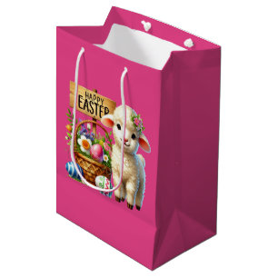 Schattig gelukkig Pasen lam Medium Cadeauzakje