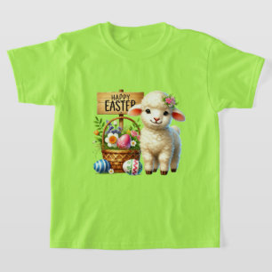 Schattig gelukkig Pasen lammetje T-shirt