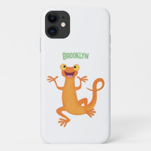 Schattig gelukkig sinaasappel dansen salamander iPhone 11 hoesje