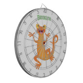 Schattig gelukkig sinaasappel dansen salamander dartbord (Voorkant Links)