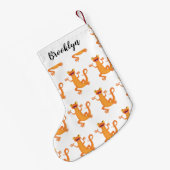 Schattig gelukkig sinaasappel dansen salamander kleine kerstsok (Achterkant (Hangend))