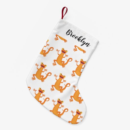 Schattig gelukkig sinaasappel dansen salamander kleine kerstsok (Voorkant (Hangend))