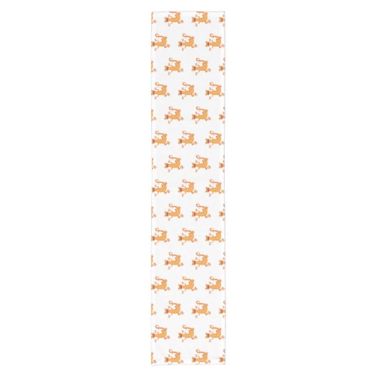 Schattig gelukkig sinaasappel dansen salamander korte tafelloper (Voorkant)