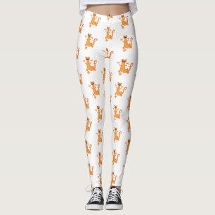 Schattig gelukkig sinaasappel dansen salamander leggings