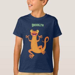 Schattig gelukkig sinaasappel dansen salamander t-shirt