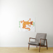 Schattig gelukkig sinaasappel dansen salamander wandkleed (In Situ (horizontaal))