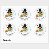 Schattig Gelukkig Thanksgiving Ronde Sticker (Vel)