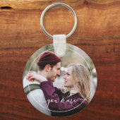 Schattig gelukkig u en ik in liefde classy elegant sleutelhanger (Achterkant)