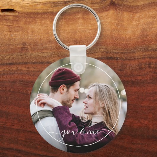 Schattig gelukkig u en ik in liefde classy elegant sleutelhanger (Achterkant)