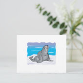 schattig gelukkig walrus briefkaart (Staand voorkant)