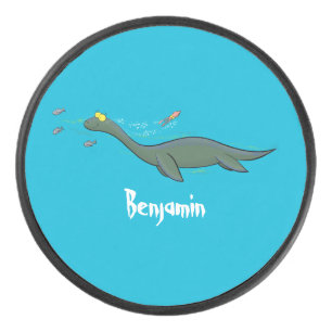 Schattig, gelukkig zee monster plesiosaurus cartoo hockey puck