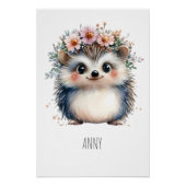 Schattig gepersonaliseerd boho-stijl egel poster perfect poster (Voorkant)