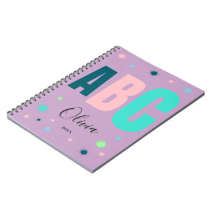 Schattig gepersonaliseerd meisjes terug naar schoo notitieboek