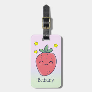 Schattig Gepersonaliseerde Aardbei Bagagelabel