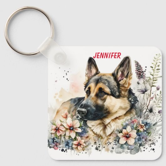 Schattig-German Shepherd Dog Sleutelhanger (Voorkant)