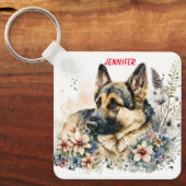 Schattig-German Shepherd Dog Sleutelhanger (Voorkant)