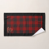 Schattig geruite patroon familienaam monogram kers bad handdoek (Handdoek)