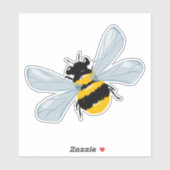 Schattig geschilderde bijenillustratie sticker (Vel)