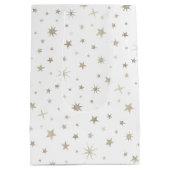  Schattig Geslacht Neutraal Wit Zilveren Ster Baby Medium Cadeauzakje (Achterkant)